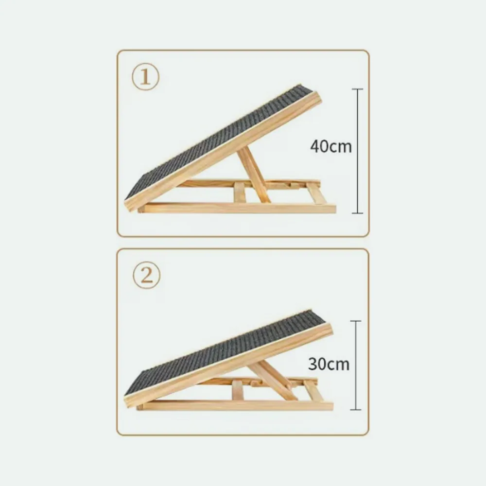 The ramp at its two settings, 40 cm and 30 cm high