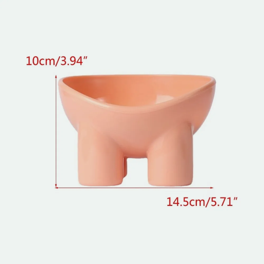 Pink raised bowl with its measurements marked: 14.5 cm wide and 10 cm high